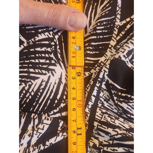 Susan Graver Womens Small Brown White Leave Liquid Knit Pull On Pants Travel - Picture 5 of 6